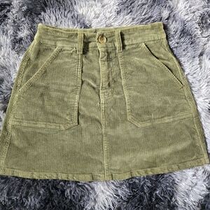 American Eagle Outfitters Green Corduroy Mini Skirt